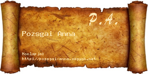 Pozsgai Anna névjegykártya