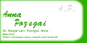 anna pozsgai business card